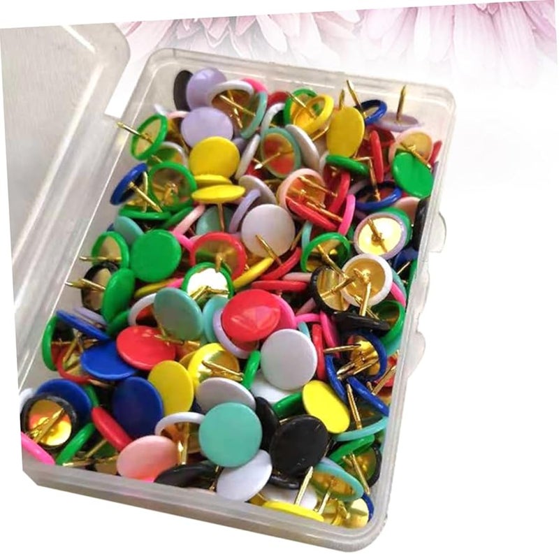 VILLCASE 300pcs Colorful Plastic Push Pins Flat Drawing Pins for Bulletin Board - Image 3